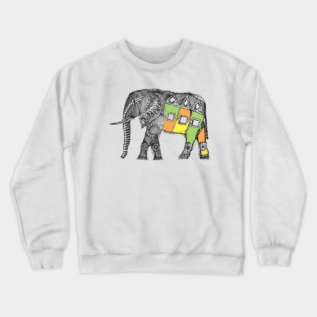 African Elephant Sketch Crewneck Sweatshirt by Hinterlund